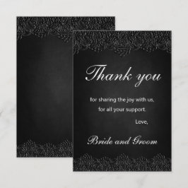 Carte De Remerciements Mariage victorien de dentelle noire