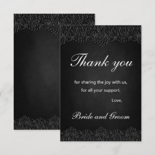Carte De Remerciements Mariage victorien de dentelle noire