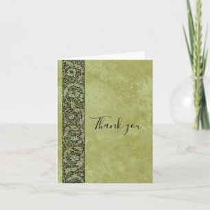 Carte De Remerciements Mariage Vintage, Fleurs Victoriennes Motif à Enrou