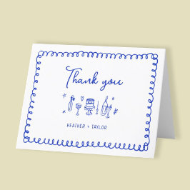 Carte De Remerciements Mariage Whimsical Français Blue Fun