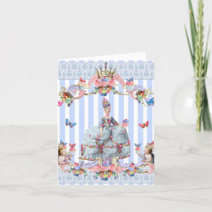 Carte De Remerciements Marie Antoinette, Anges, Cupcakes & Papillons