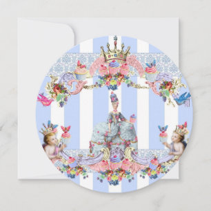 Carte De Remerciements Marie Antoinette et Baby Angels