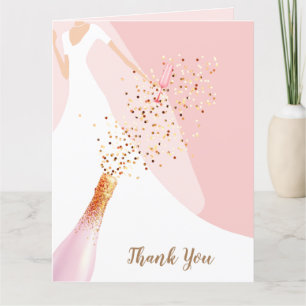 Carte De Remerciements Mariée en Robe de Mariée sur une Fête de Fiançaill