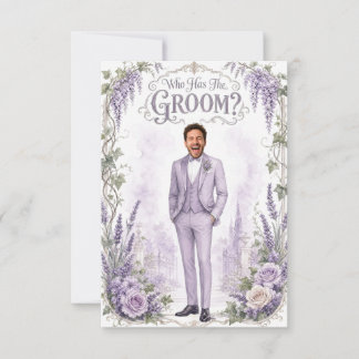 Carte De Remerciements Mariée Lavande Personnalisée Qui A Le Marié