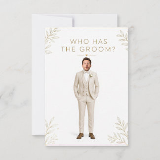 Carte De Remerciements Mariée Personnalisée Qui a le Marié Shower Beige