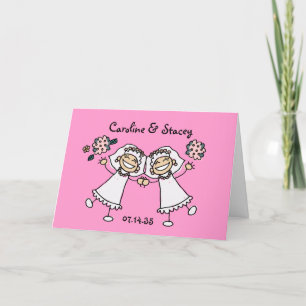 Carte De Remerciements Mariées Joyeuses Mariage gay personnalisé que
