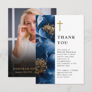 Carte De Remerciements Marine Bleue Christian Célébration De La Vie Photo
