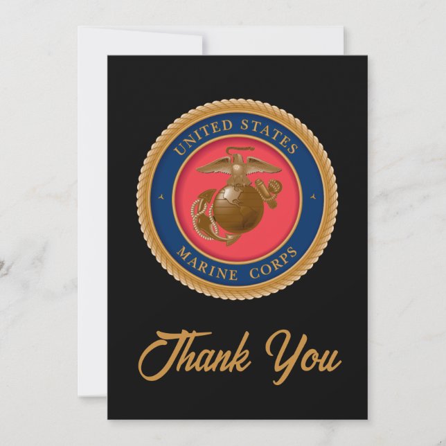 Carte De Remerciements Marine Corps Seal (Devant)