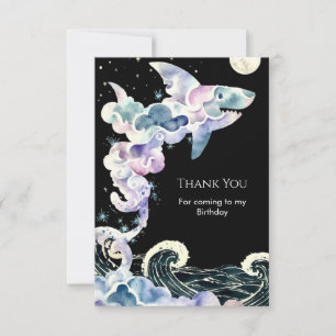 Carte De Remerciements Marine Editable Requin simple Anniversaire