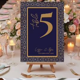 Carte De Remerciements Marine et Gold Design Wedding Party Numéro de tabl