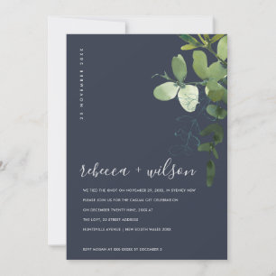 CARTE DE REMERCIEMENTS MARINE EUCALYPTUS FOLIAGE NOUS AVONS LIÉ L'INVITAT