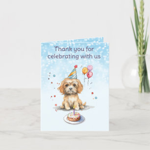 Carte De Remerciements Marionnette mignonne avec Casquette de fête Annive