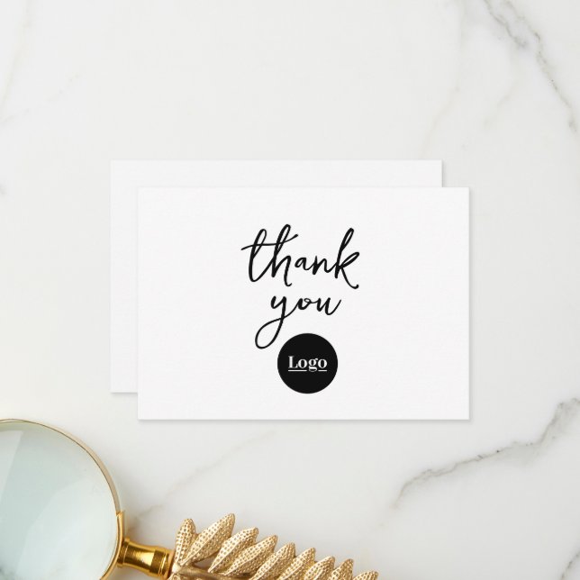 Carte De Remerciements Marque du logo de l'entreprise (Devant/Arrière en situation)