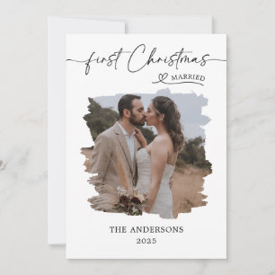 Carte De Remerciements Marry First Christmas Script Mariage Noël