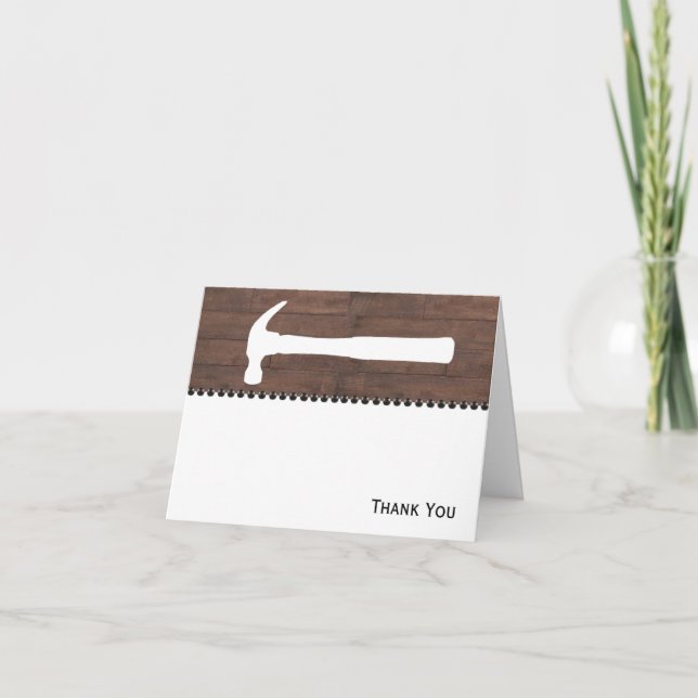 Carte De Remerciements Marteaux et construction de clous (Devant)