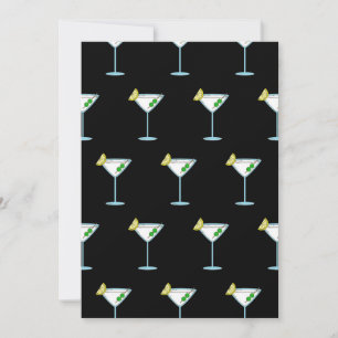 Carte De Remerciements Martini Amateurs De Cocktail Bar De Verre Alcool