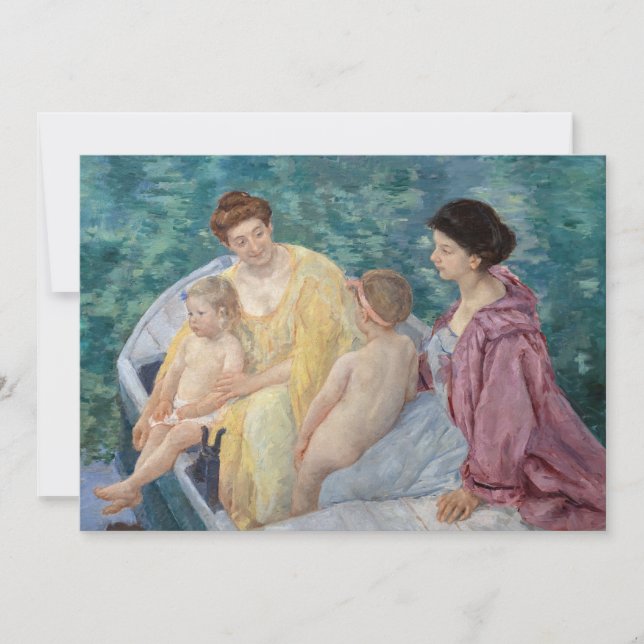 Carte De Remerciements Mary Cassatt - Deux mères et enfants dans un batea (Devant)