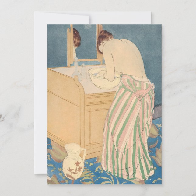 Carte De Remerciements Mary Cassatt - Femme Baignade (Devant)