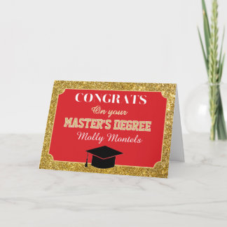 Carte De Remerciements Master's Degree Congrats! Personalized Card