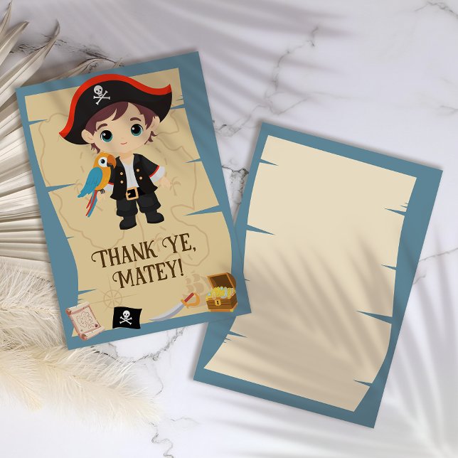 Carte De Remerciements Matelot ! Fête d'anniversaire de pirate garçon (Créateur téléchargé)