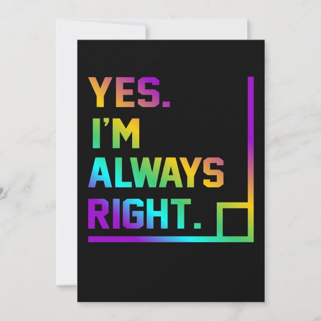 Carte De Remerciements Math Teacher Always Right Mathematics Maths (Devant)