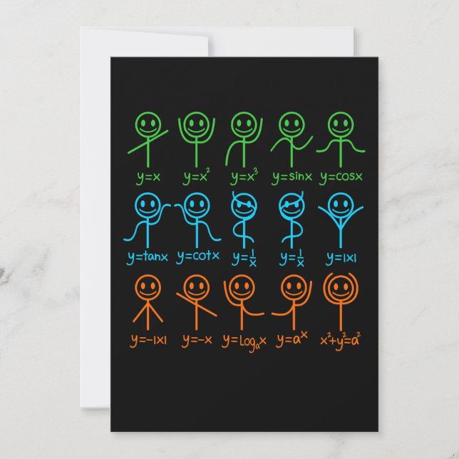 Carte De Remerciements Math Teacher Dance Equation Mathematic Maths (Devant)