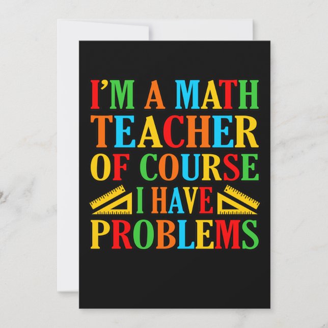 Carte De Remerciements Math Teacher Problems Mathematics Maths Student (Devant)