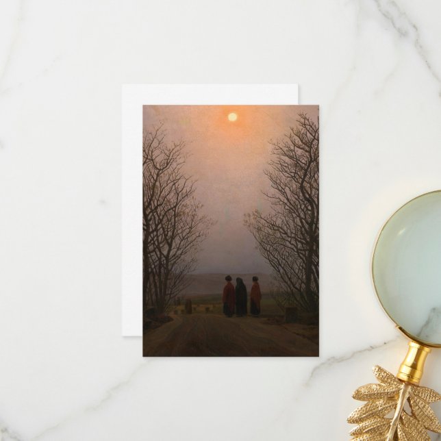Carte De Remerciements Matin de Pâques par Caspar David Friedrich (Devant/Arrière en situation)