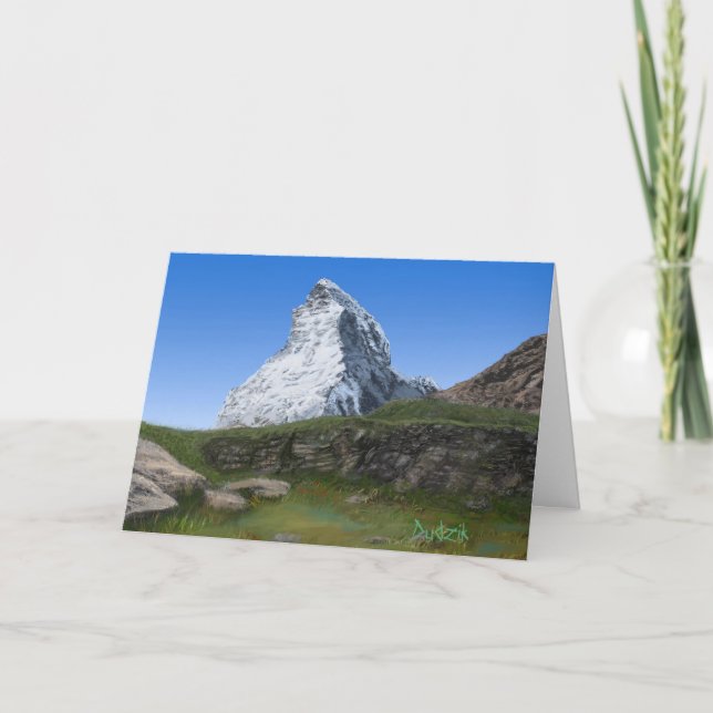 Carte De Remerciements Matterhorn en Suisse Encourager Verse JW (Devant)