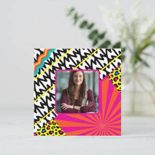 Carte De Remerciements Maximaliste photos d'anniversaire Motifs colorés