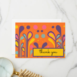 Carte De Remerciements MCM Peinture Moderne Sucettes Orange Multi