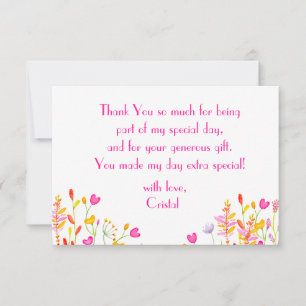 Carte De Remerciements Meadows fleurs néon adultes Anniversaire