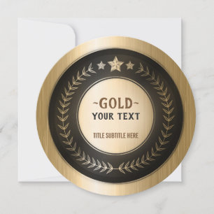 Carte De Remerciements MÉDAILLE DIY IMPRESSION PERSONNALISÉE Or #1 AJOUTE