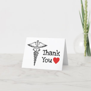Carte De Remerciements Médecin Infirmière cardiaque Médicale Soins de san