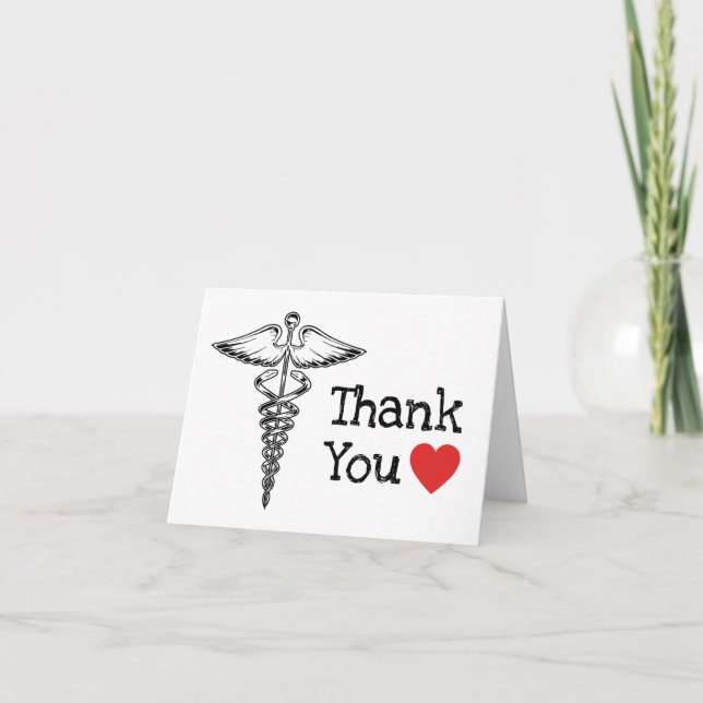 Carte De Remerciements Médecin Infirmière cardiaque Médicale Soins de san (Devant)