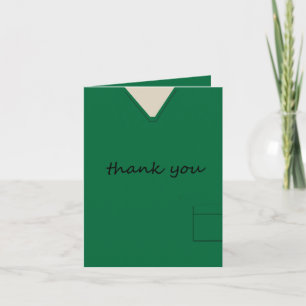 Carte De Remerciements Médicale Scrubs Infirmière Docteur Dark Green Merc
