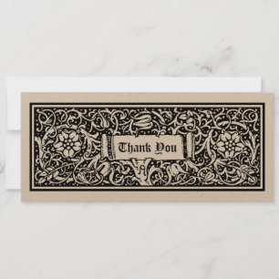 Carte de remerciements médiéval Floral Vine