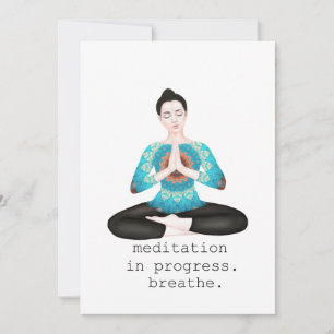 Carte De Remerciements méditation en cours. respirer