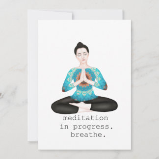 Carte De Remerciements méditation en cours. respirer