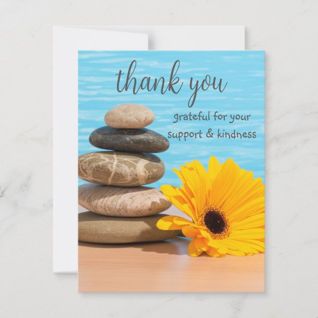 Carte De Remerciements Méditation Stones Zen Summer Beach Simple (Devant)