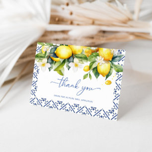 Carte De Remerciements Mediterranean Lemon Main Squeeze Enterrement de vi