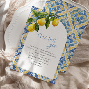 Carte De Remerciements Mediterranean Lemon Main Squeeze Enterrement de Vi