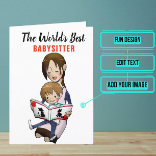 Carte De Remerciements Meilleur baby-sitter du monde