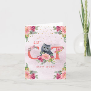 Carte De Remerciements Meilleur Chat Maman Ever Kitten Illustration Fête 