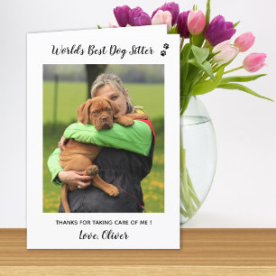 Carte De Remerciements Meilleur Chien Sitter Soins aux Animaux de Compagn