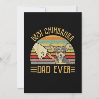 Carte De Remerciements Meilleur Chihuahua Papa Jamais Rétro Vintage