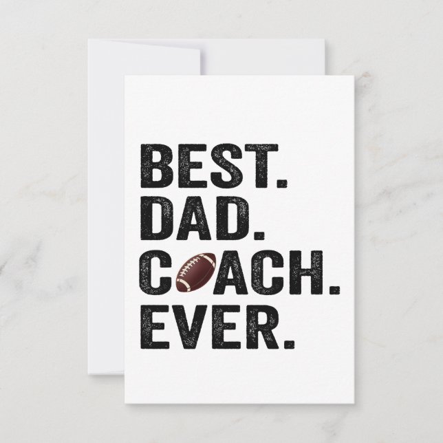 Carte De Remerciements Meilleur entraîneur papa jamais Fête des pères cad (Devant)
