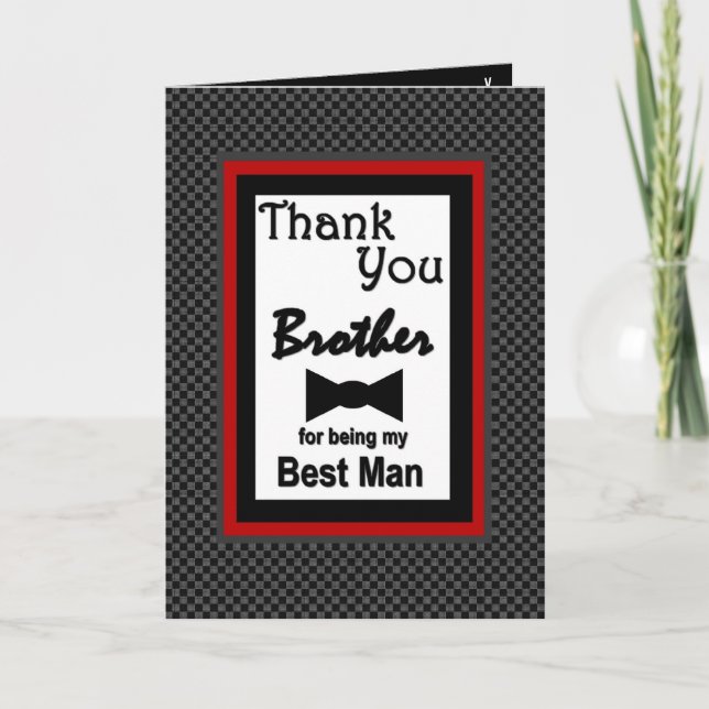 Carte De Remerciements Meilleur homme de mariage remerciement avec noeud  (Devant)