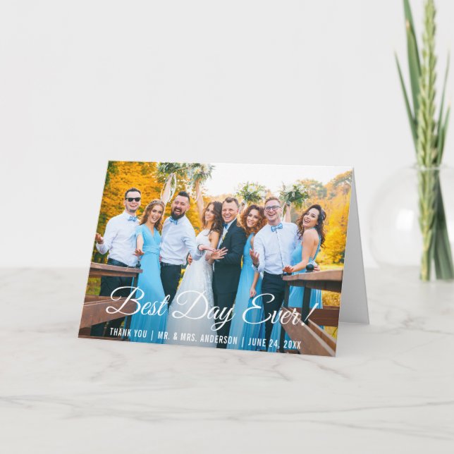 Carte De Remerciements Meilleur jour d'Ever Wedding (Devant)