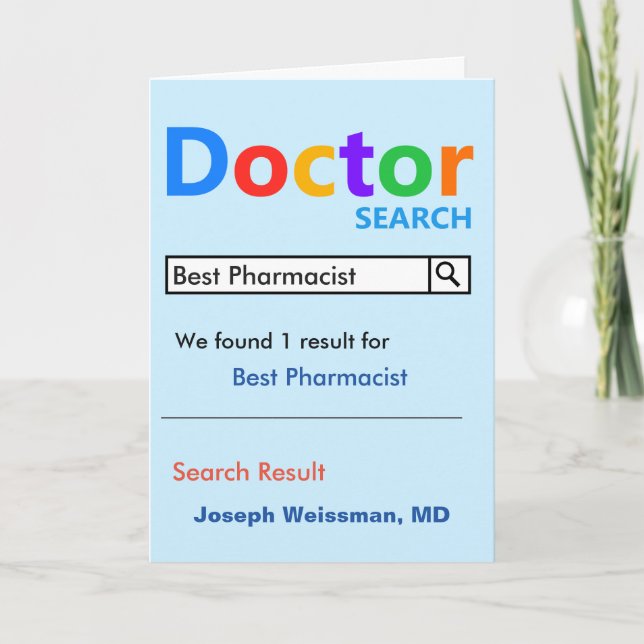 Carte De Remerciements Meilleur pharmacien drôle et mignon Recherche (Devant)